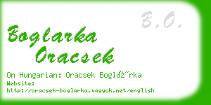 boglarka oracsek business card